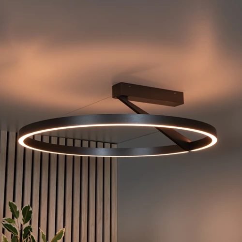 Lucide APPLAUSE - Flush ceiling light - Ø 60 cm - LED Dim. - CCT - 1x40W 2200K/4000K - Grey iron | Premium - atmosphere 1